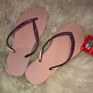 Slim Glitter Flip Flops BRAND NEW